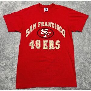 Vintage San Francisco 49ers T Shirt Graphic Red M Logo 7 NFL Single Stitch 80s